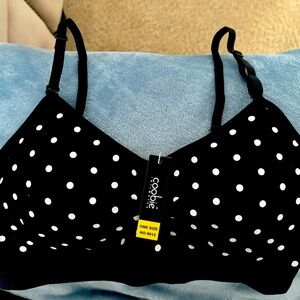 coobie Black & White Polka Dot Bralette